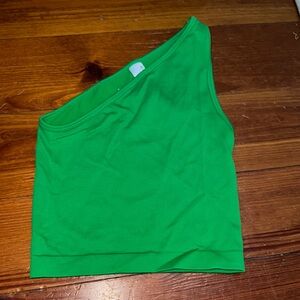 Green One-Shoulder Women's Top